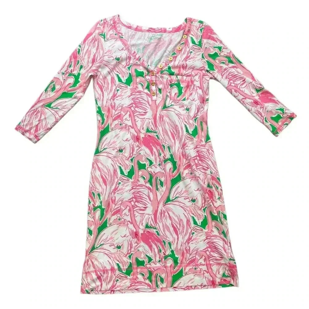 Lilly‎ Pulitzer Palmetto Pink Colony Flamingo Dress XS